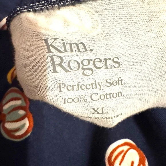 NWT  Navy  Easy Care Pumpkins LS Mock T Neck Top XLARGE     #CL - Picture 8 of 10